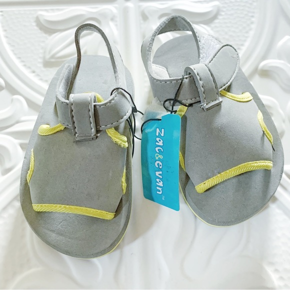 Zac & Evan Toddler/Little Boy Beach Sandals Gray 7/8 - Picture 2 of 4